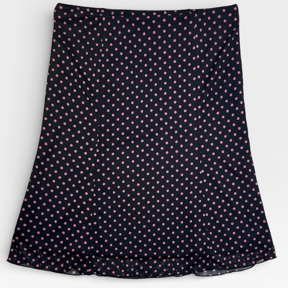 Express Dresses & Skirts - Express Knee Length Black and Pink Polka Dots Skirt XSMALL